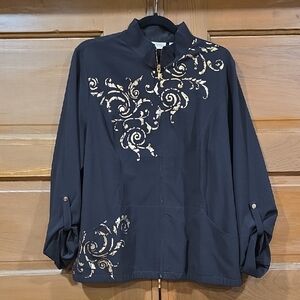 Elegant Black and Gold Women's Utility Jacket